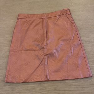 Women's Topshop Size 4 Faux Leather Metallic Bronze Copper Mini Skirt